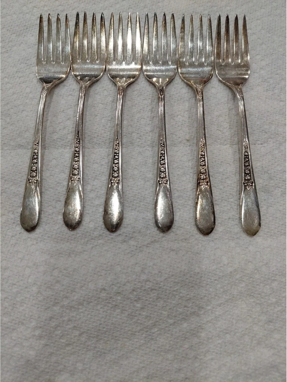 6 WM Rogers Silver Plate 1941 Priscilla Lady Ann Salad Forks 6